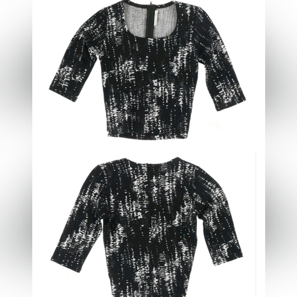 Nadia Tarr Splatter Print 3/4 Sleeve Coord Twofer Set - Picture 2 of 4